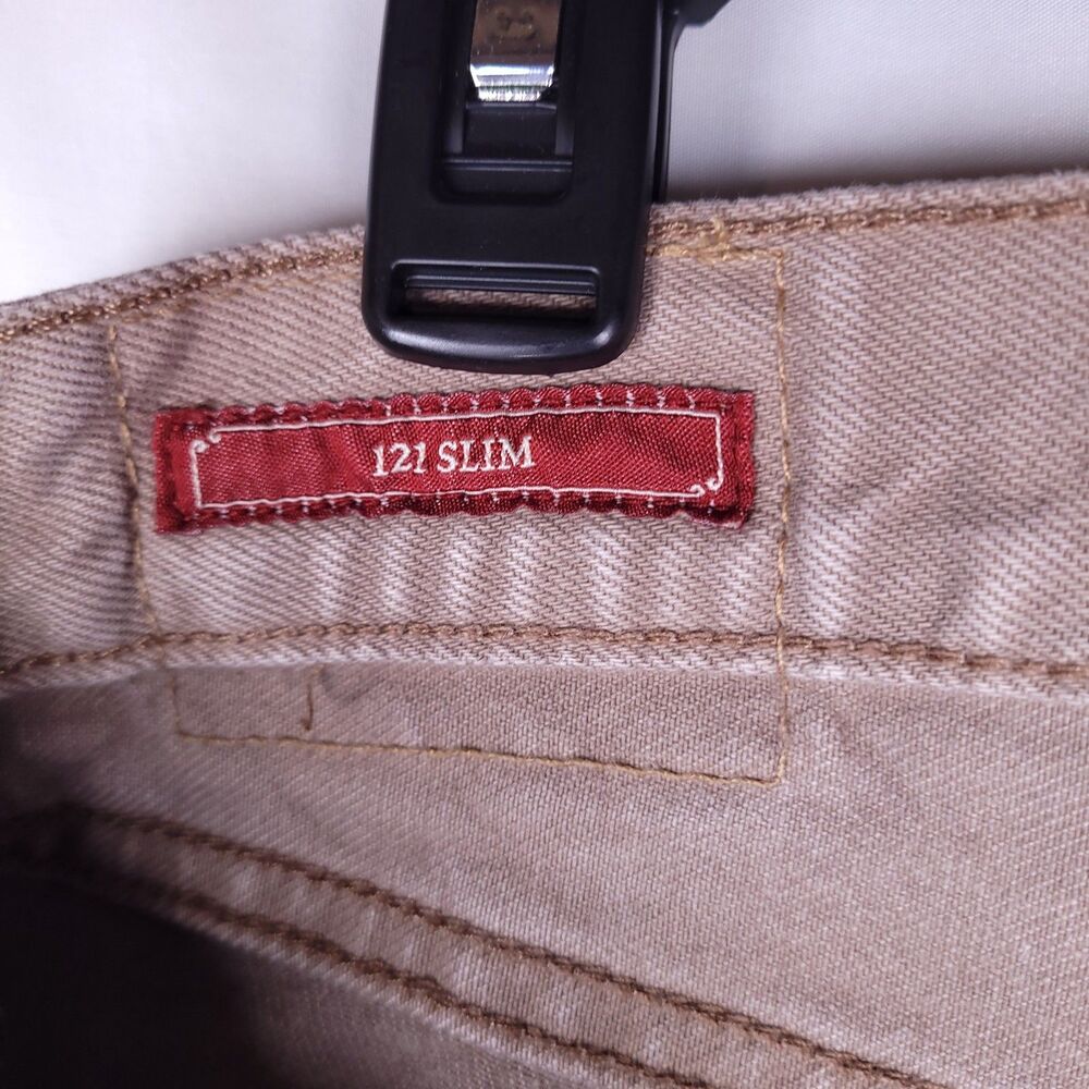 Lucky Brand Jeans Mens 33x32 Brown 121 Slim Cone Denim - Picture 10 of 15
